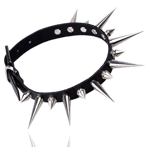 Black Leather Choker Necklace
