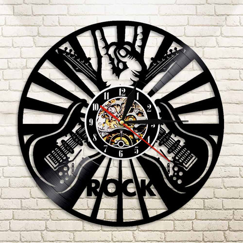 Rock N' Roll Guitar Wall Clock Home Decor