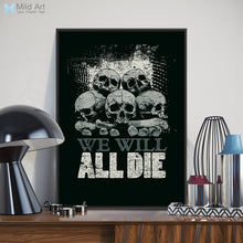 Load image into Gallery viewer, Modern Black White Vintage Skull Home Decor